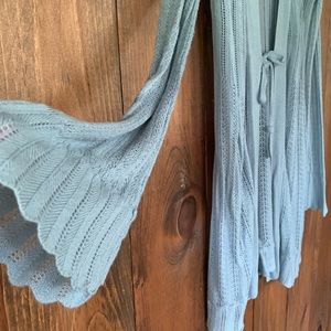 Lightweight crocheted open front cardigan